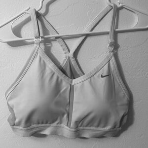 white Nike sports bra
